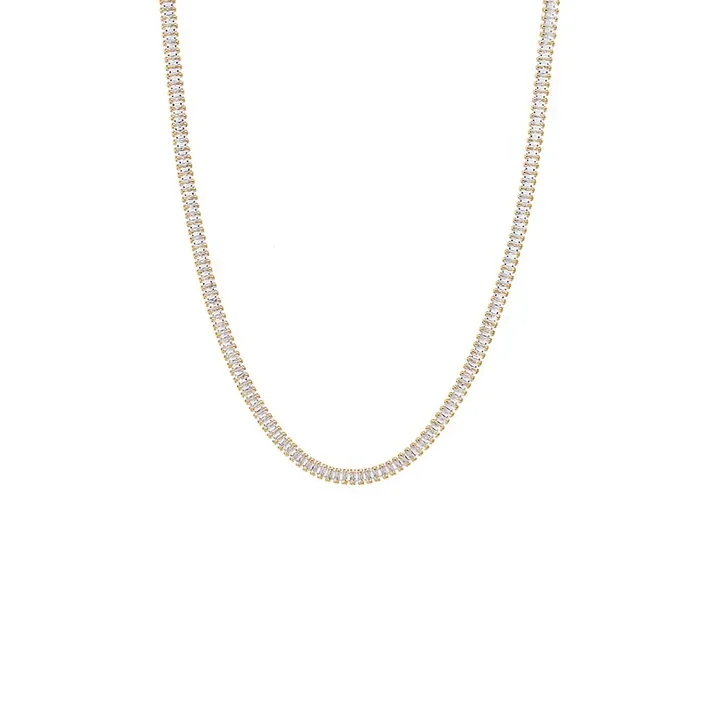 CZ Baguette All Around Tennis Necklace