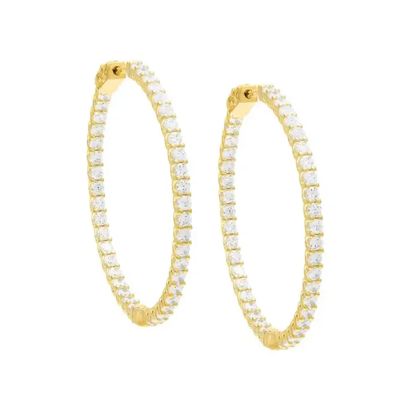 CZ Thin Round Hoop Earring