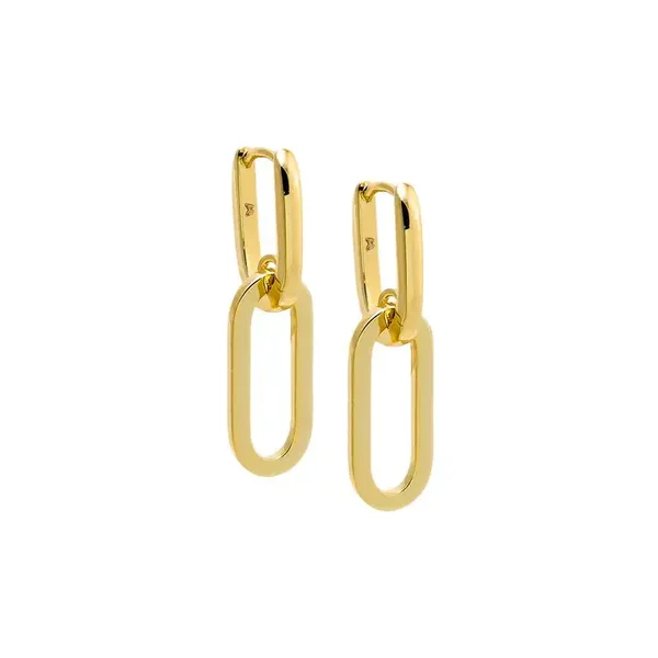 Gold Link Drop Earring