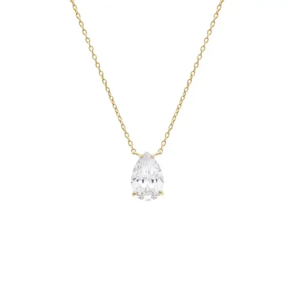 CZ Pear Shape Pendant Necklace