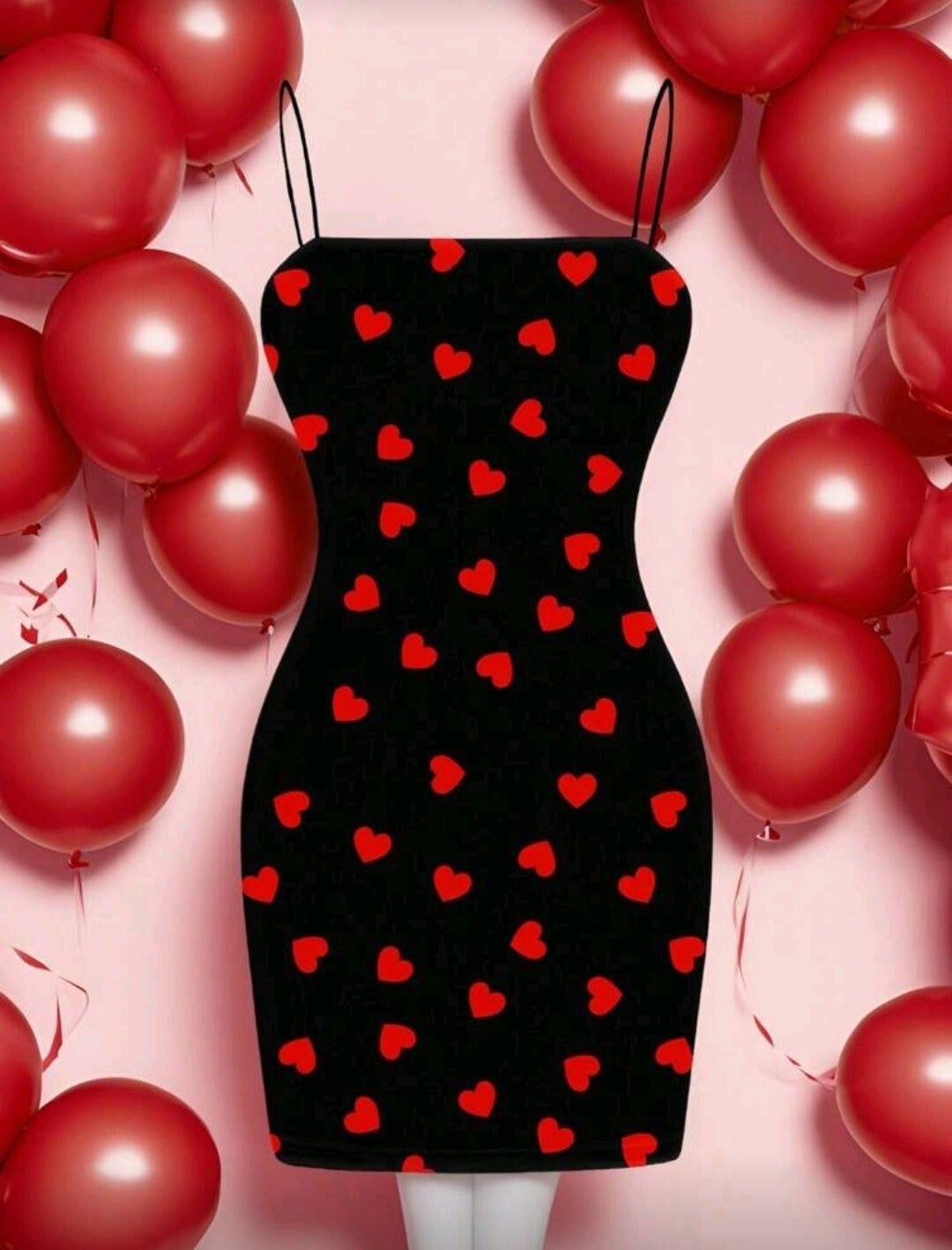 Damska sukienka na ramiączkach na Walentynki