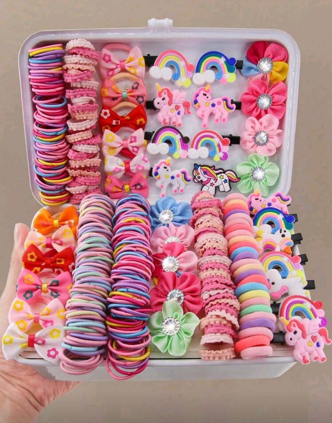 181 szt. spinek do włosów dla dziewcząt z kryształkami, elastyczne gumki do włosów