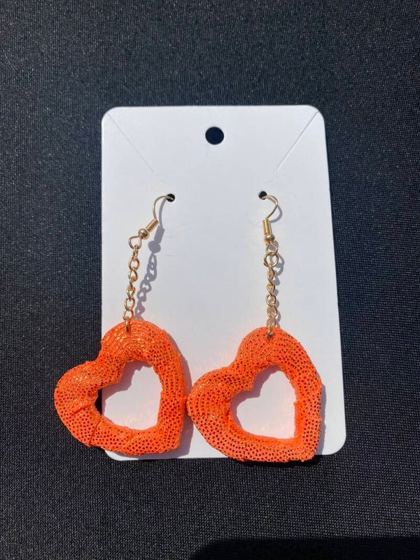 Neon Orange Sparkle Earrings