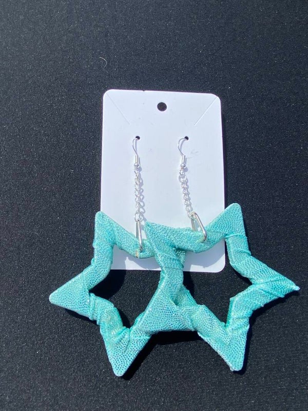 Baby Blue Sparkle Star Earrings