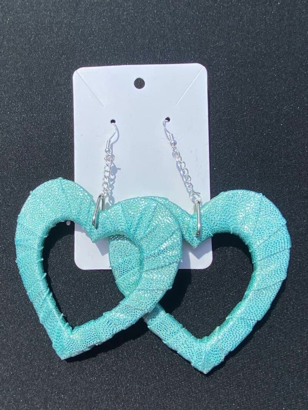 Baby Blue Sparkle Heart Earrings