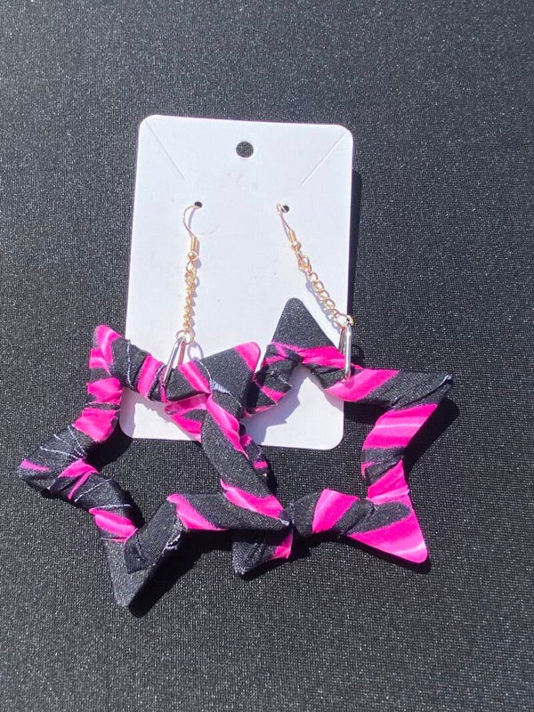 Pink Lightning Star Earrings