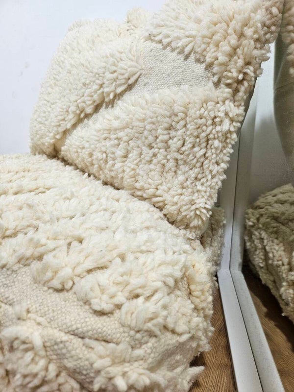 Coussin berbère  #2 Beni Ouarain écru