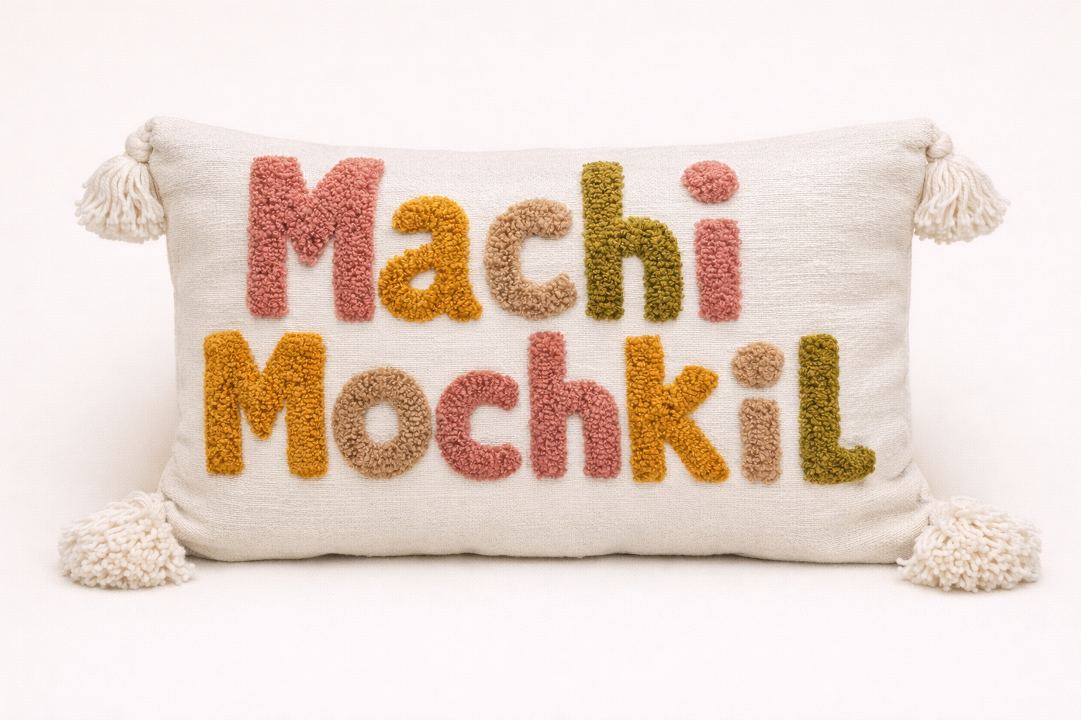 Coussin Machi Mochkil – Brodé main – Pièce unique - 60cm x 40cm