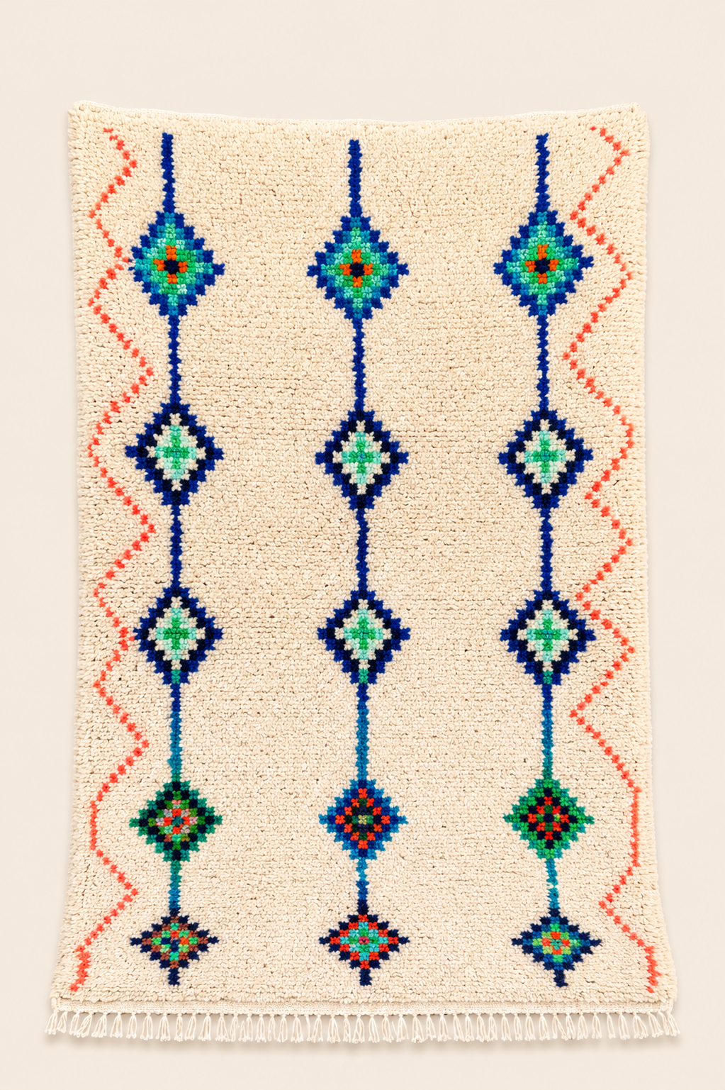 Tapis berbère Azilal Zéphira – Style ethnique – Fait main – 160 × 104 cm