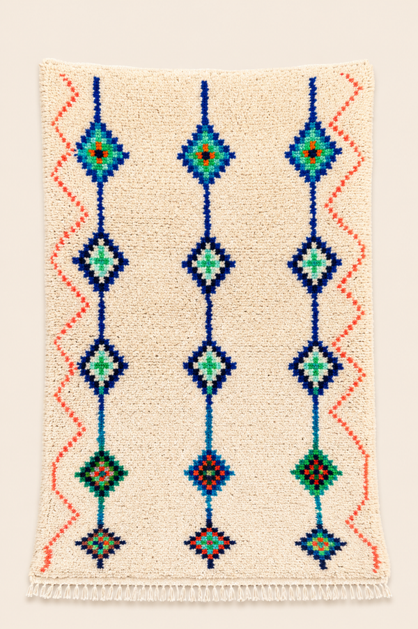 Tapis berbère Azilal Zéphira – Style ethnique – Fait main – 160 × 104 cm