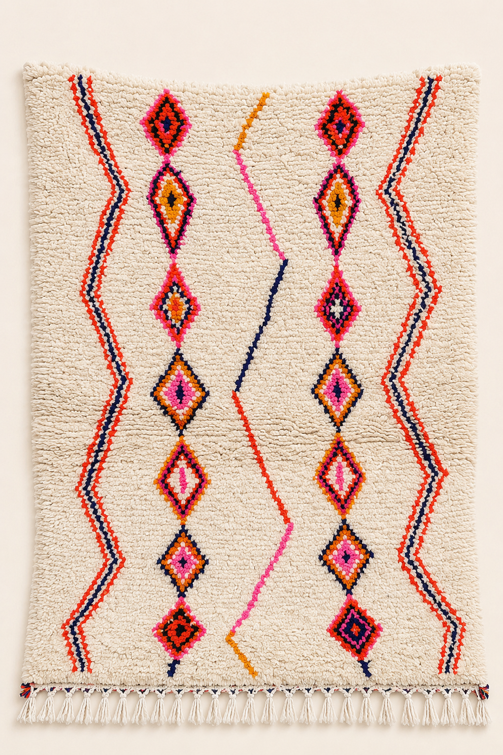 Tapis berbère Azilal Luminia – Pièce unique graphique – Fait main – 154 × 110 cm