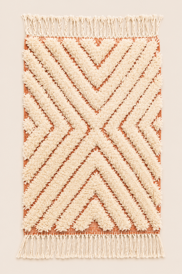 Petit tapis berbère Talyira – Motifs doux – Fait main - 112cm x 70cm