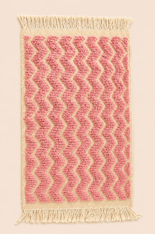 Petit tapis berbère Rosalya – Motifs colorés – Fait main - 105cm x 61cm