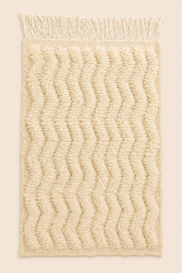 Petit tapis berbère Iman – Motifs traditionnels – Fait main - 120cm x 70cm