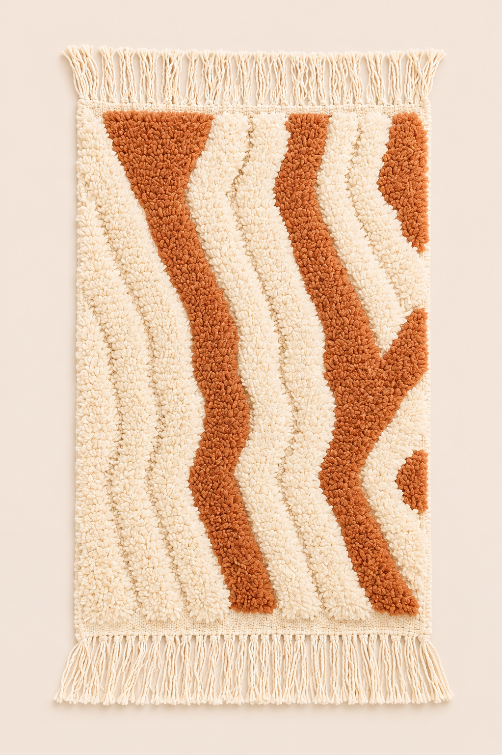 Petit tapis berbère Terralya – Laine naturelle – Fait main - 113cm x 66cm