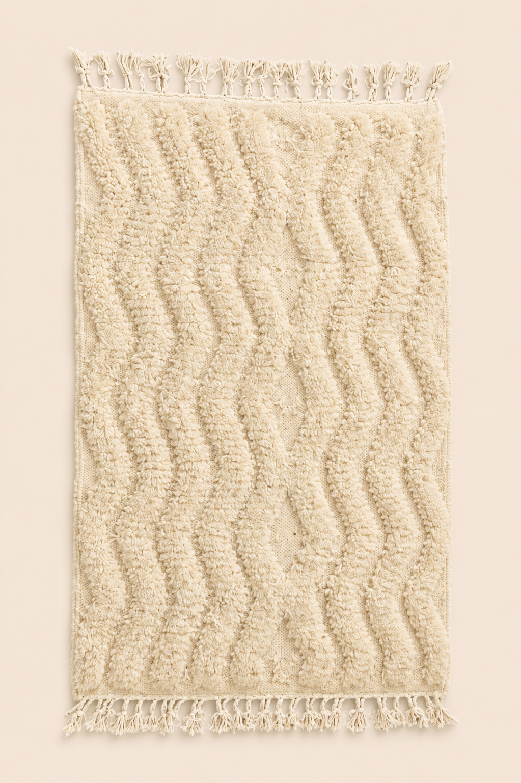 Petit tapis berbère Dunella – Laine épaisse – Fait main - 133cm x 76 cm