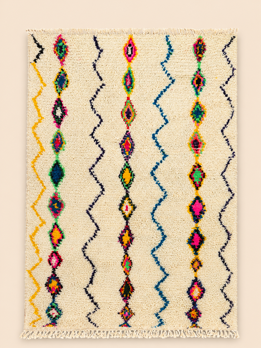 Tapis berbère Azilal Inaya – Fait main – 200 cm x 120cm -- Pièce unique