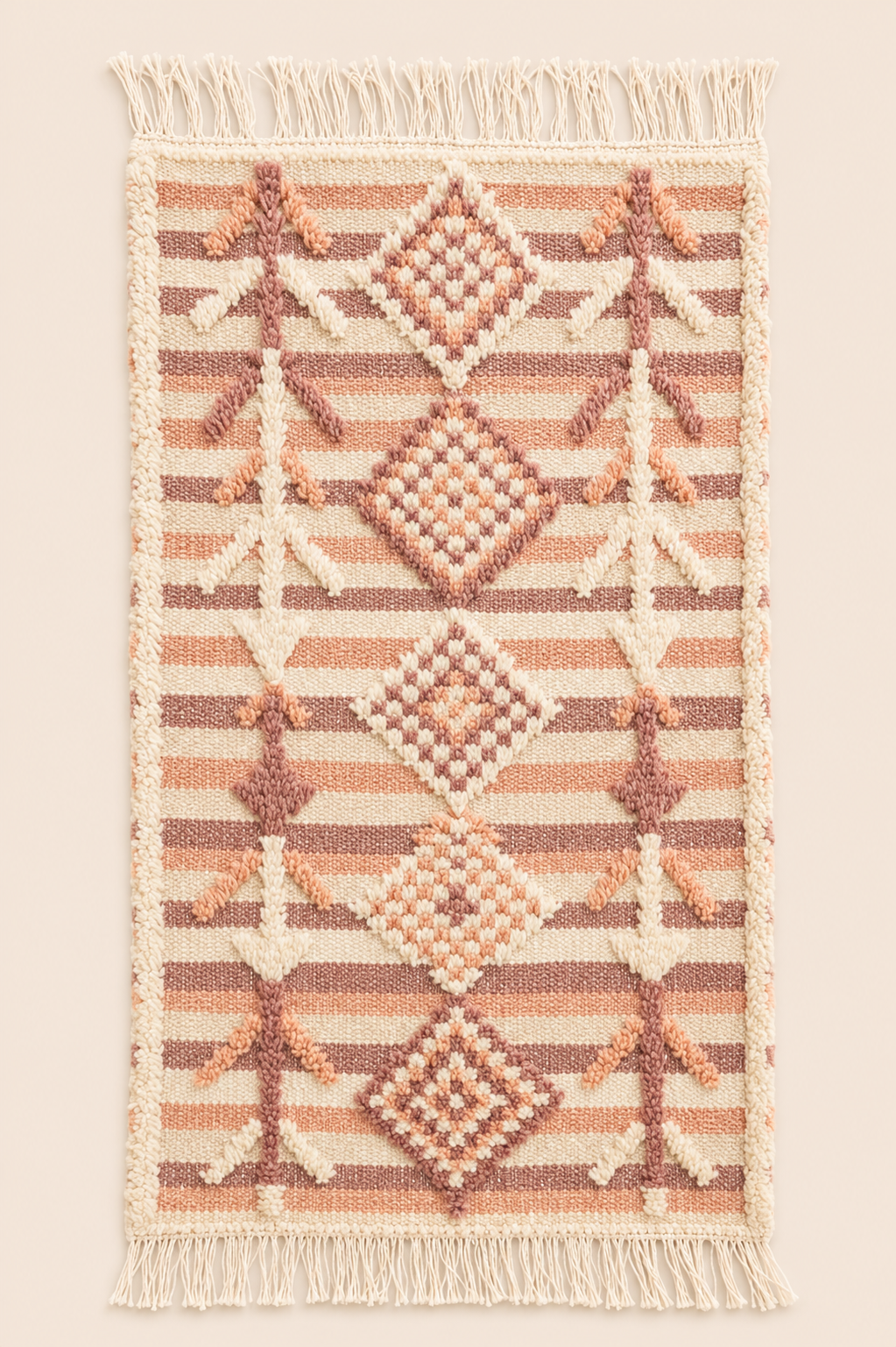 Petit tapis berbère Inès – Style minimal – Fait main - 130cm x 70cm