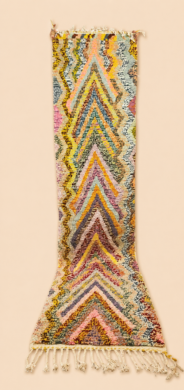 Tapis de couloir berbère Amalina – Style bohème – Fait main - 300cm x 75cm