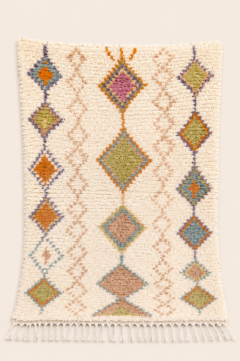 Tapis berbère Azilal Amelina – Pièce unique bohème – Fait main – 144 × 110 cm