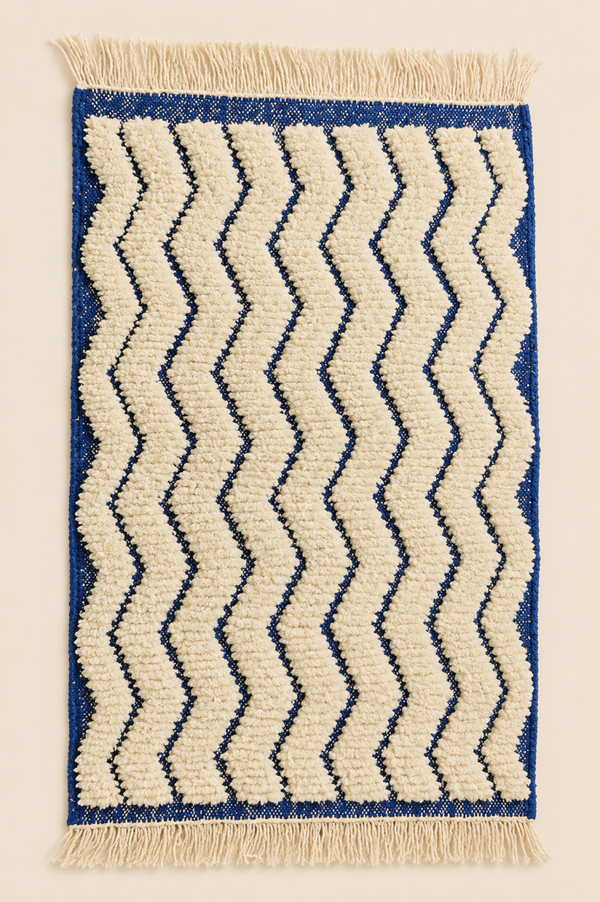 Petit tapis berbère Oasiria – Fait main – Format compact - 130cm x 75cm