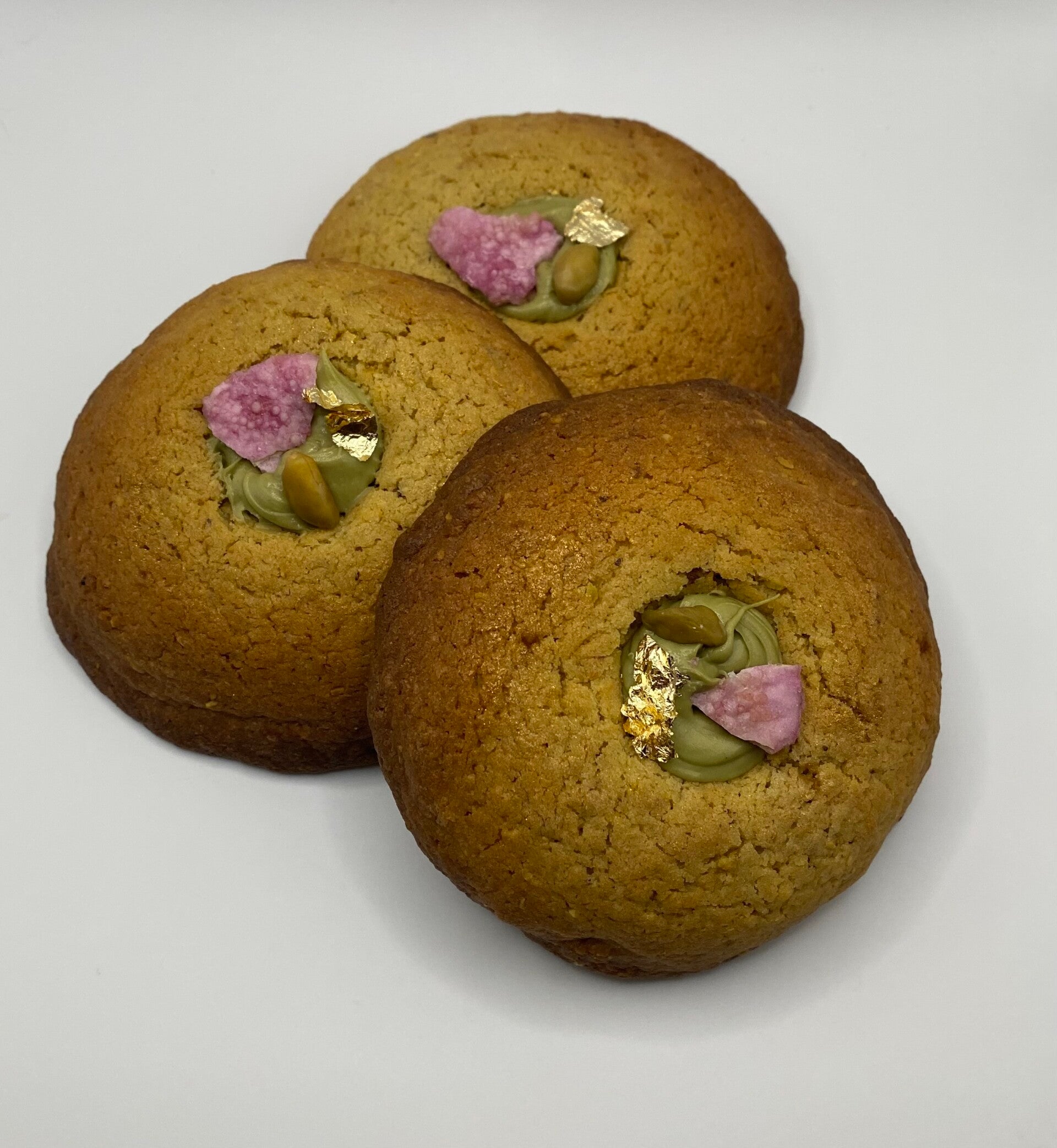 Cookie Perse pistache d’Iran et roses