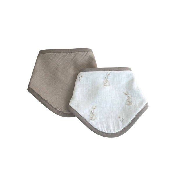 Set kwijlslabben - Cute bunny & cartouche