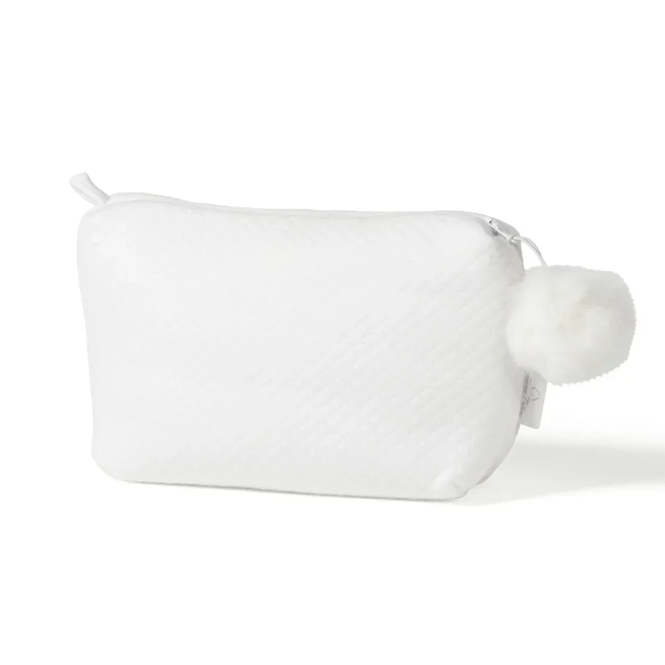 Toilettas Féline met pompon - wit