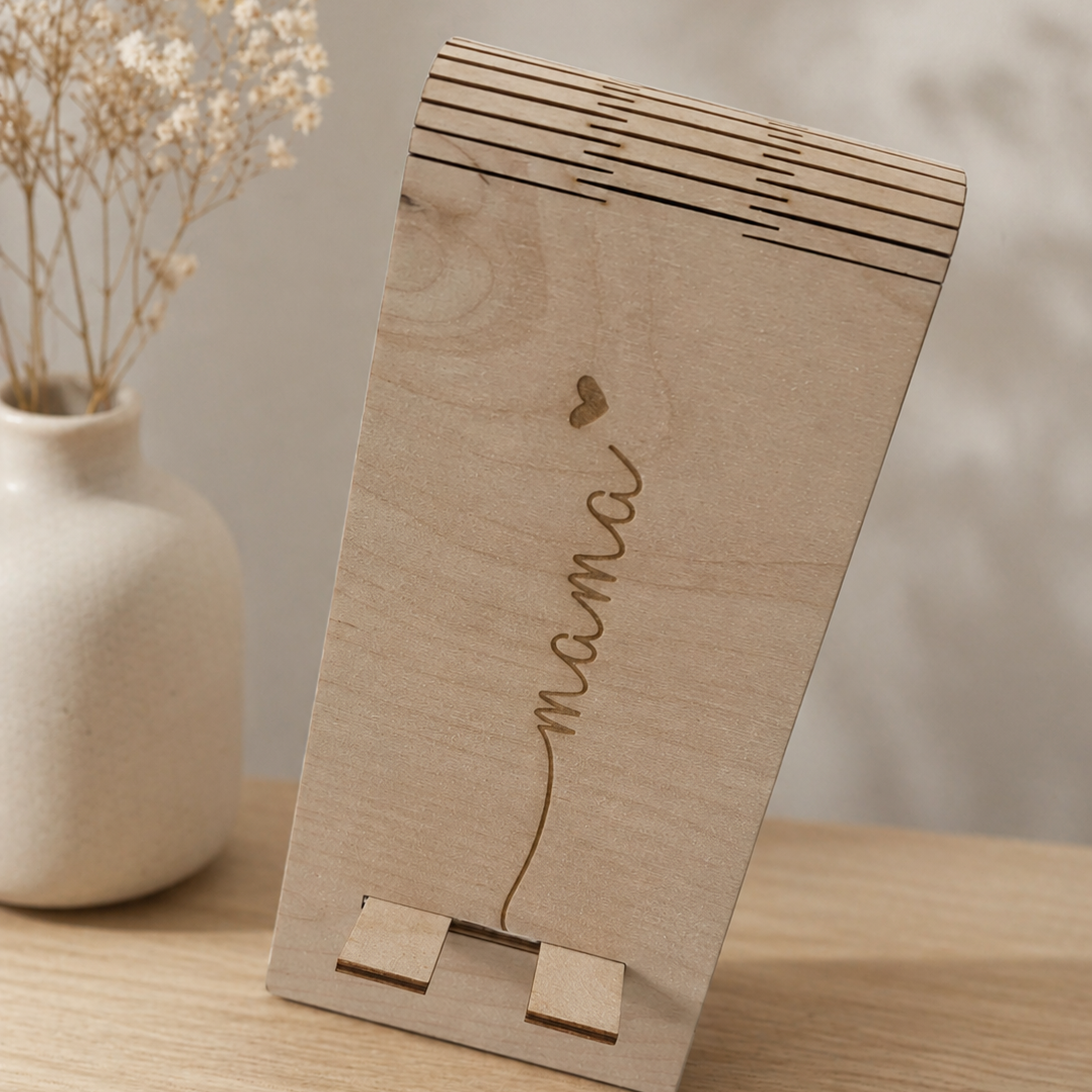 Telefoonhouder met gravure