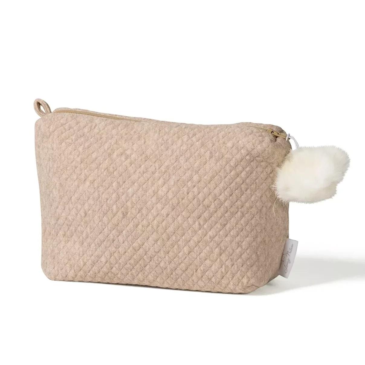 Toilettas Féline met pompon - camel