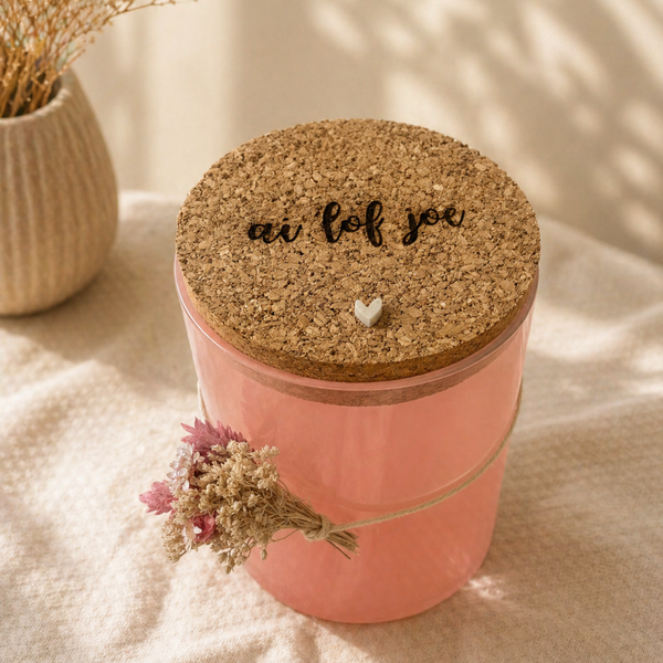 Snoeppot met gravering - roze