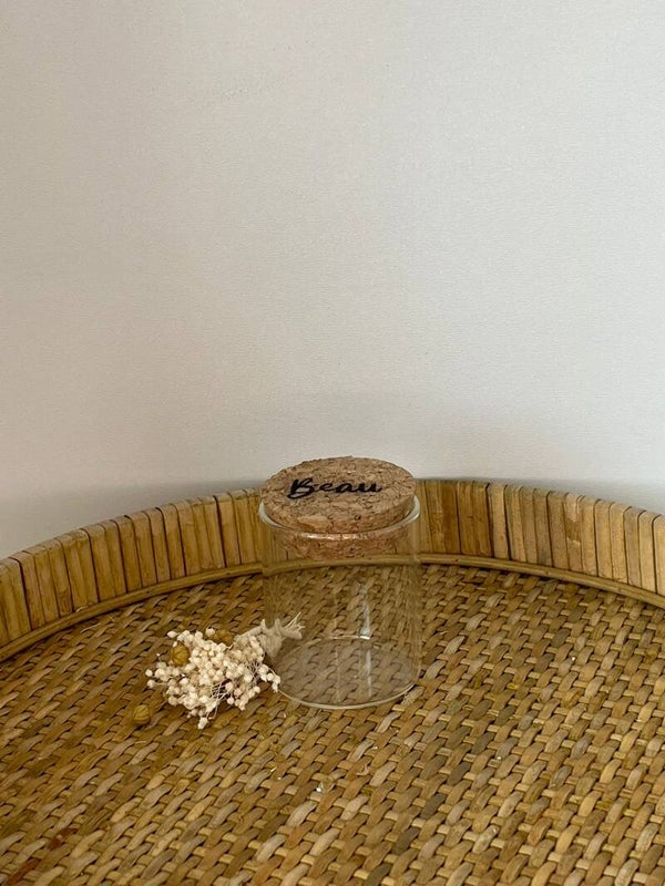 Glazen potje met kurken dop (per 12 stuks)