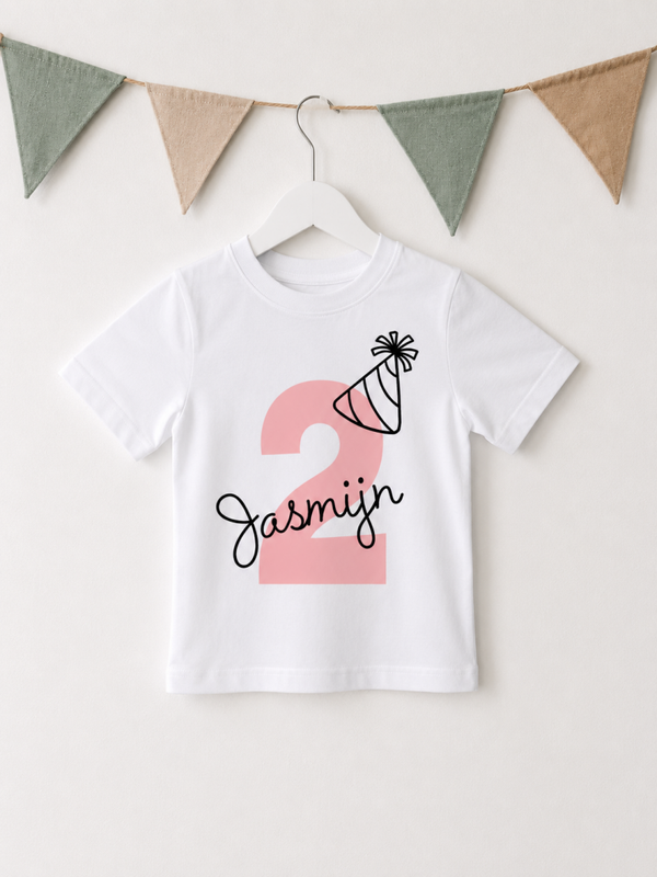Verjaardag T-shirt met Naam & Cijfer