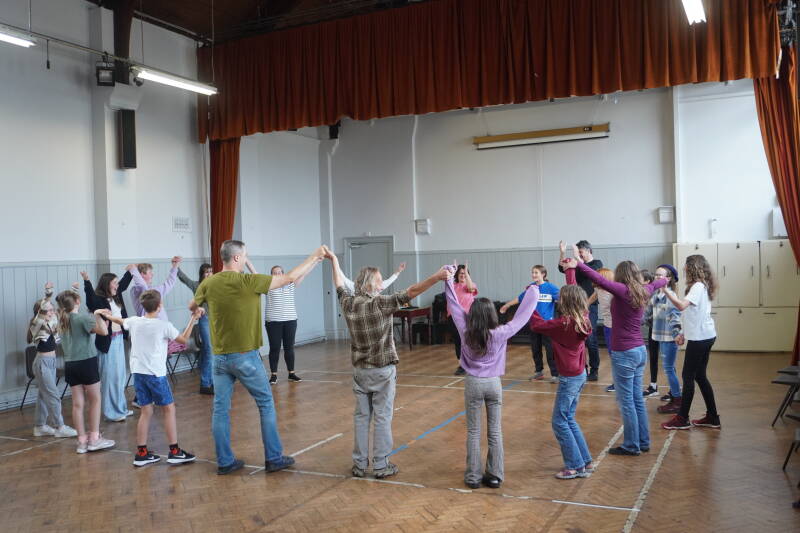 An image showing a group of people taking part in Ottery Community theatre's workshop on acting