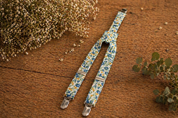 Tirantes Niño Flores Azul y Amarillo