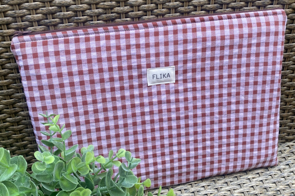 Funda de ordenador vichy teja