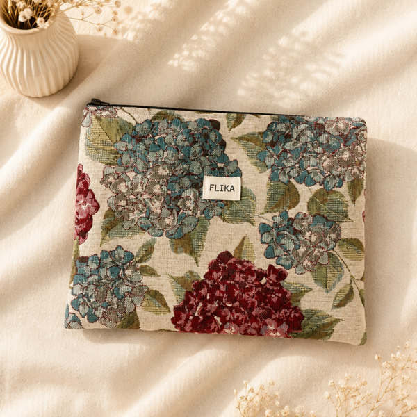 Funda de iPad flores hortensias