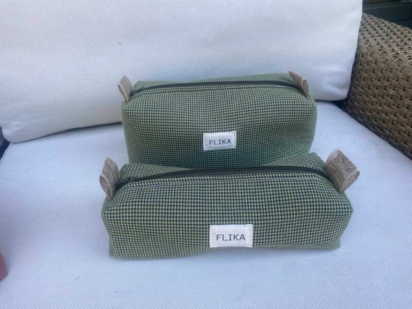 Pack neceseres vichy verde