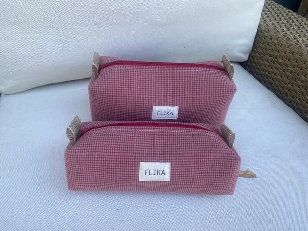 Pack neceseres vichy rosa