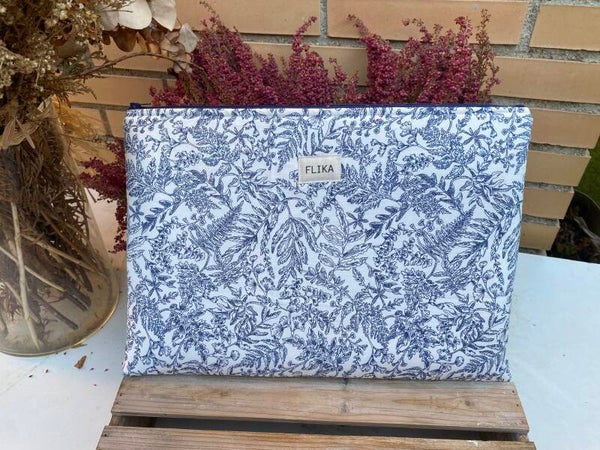 Funda de ordenador flores azul