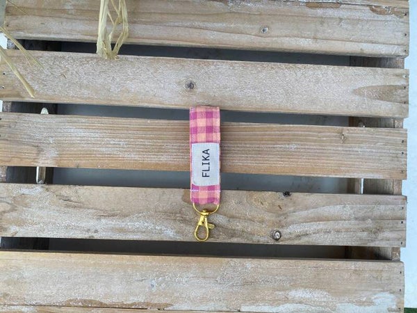 Llavero talla S vichy coral