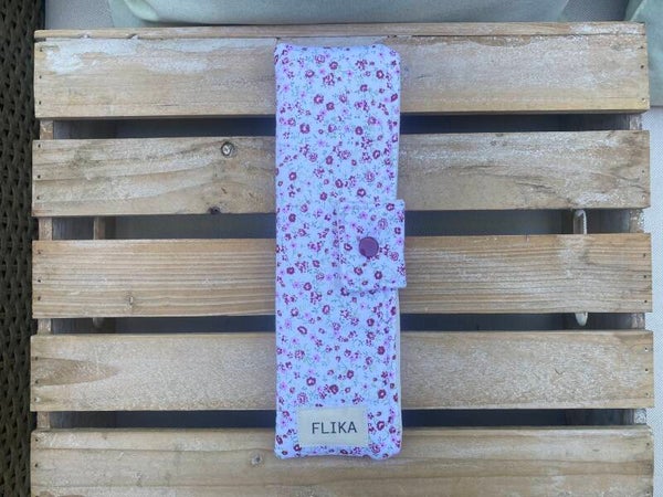 Funda para cepillo de dientes Flores granates y verdes