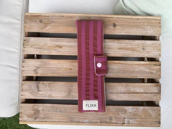 Funda cepillo de dientes rayas burdeos