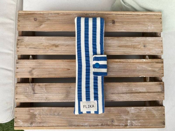 Funda de cepillo de dientes rayas azul