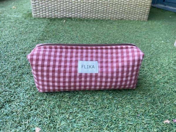 Estuche vichy cereza