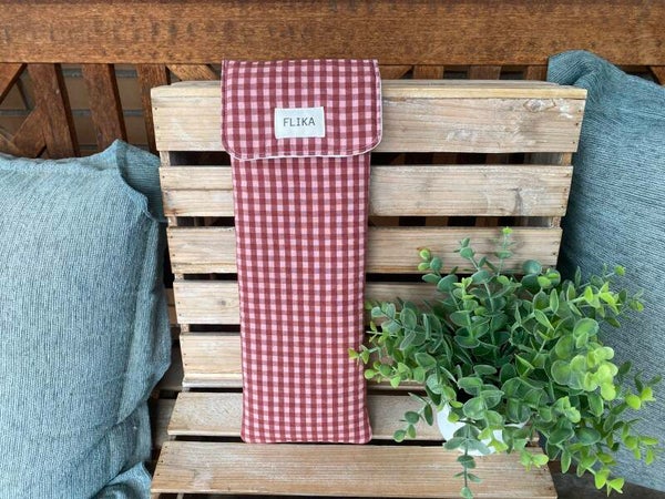 Funda plancha pelo vichy cereza