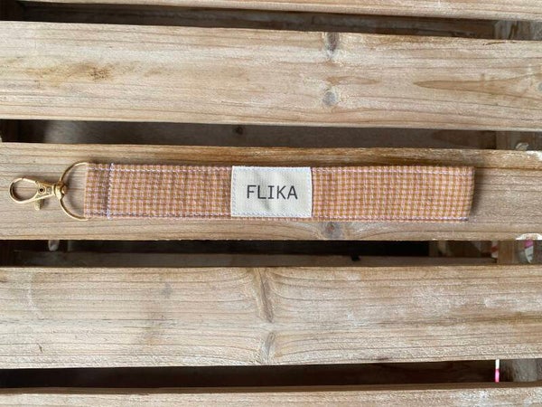 Llavero vichy mostaza