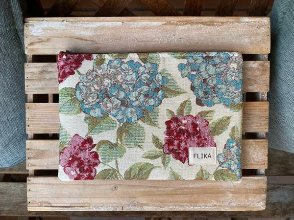 Bolso de mano flores hortensias