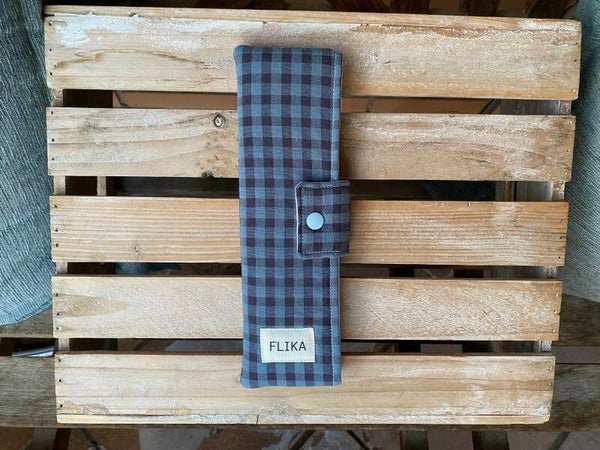 Funda cepillo de dientes vichy azul