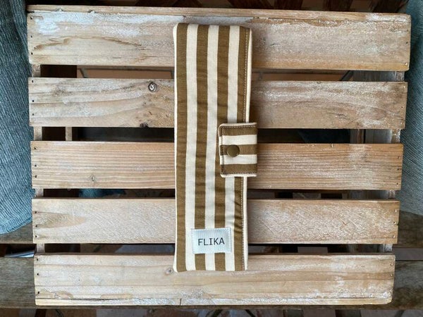 Funda cepillo dientes rayas marrones